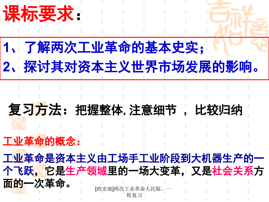 政史地两次工业革命人民版一轮复习课件_第2页