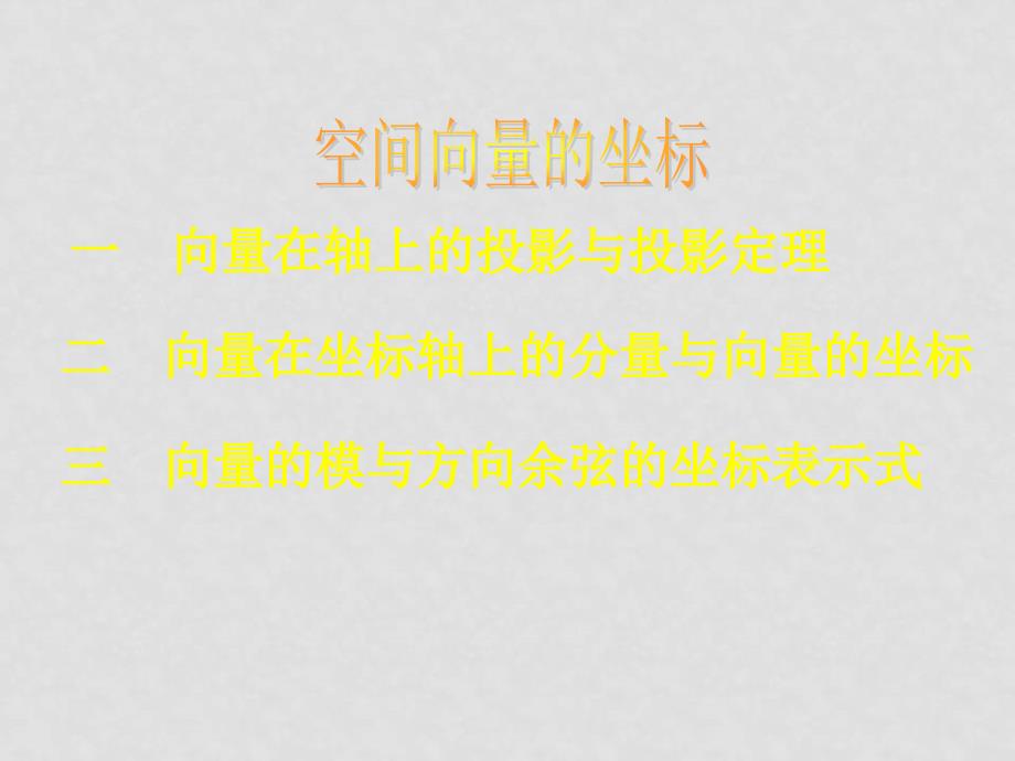 高中数学 3.1《空间向量坐标》课件 新人教A版选修21_第1页