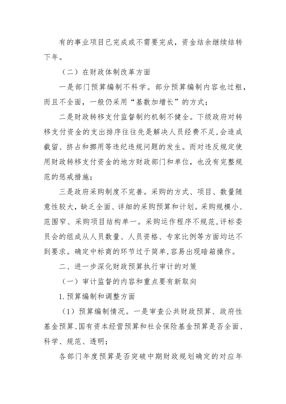 关于“十四五”时期进一步深化财政预算执行审计的调研报告_第4页