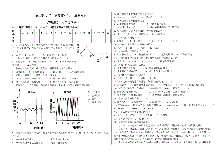 人的生活需要空气(带答案).doc_第1页