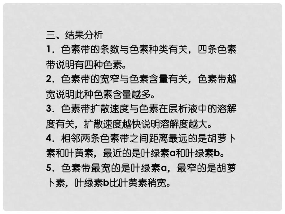 高中生物 专题活动 光合色素的提取与分离课件 浙科版必修1_第5页