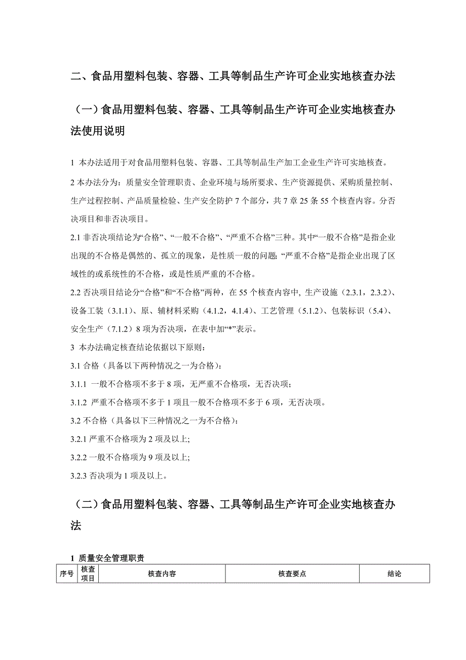 食品用塑料包装容器工具实地核查办法_第1页