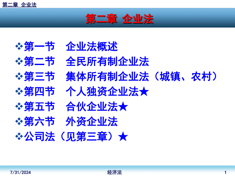 企业法：个人独资和合伙企业.ppt_第1页