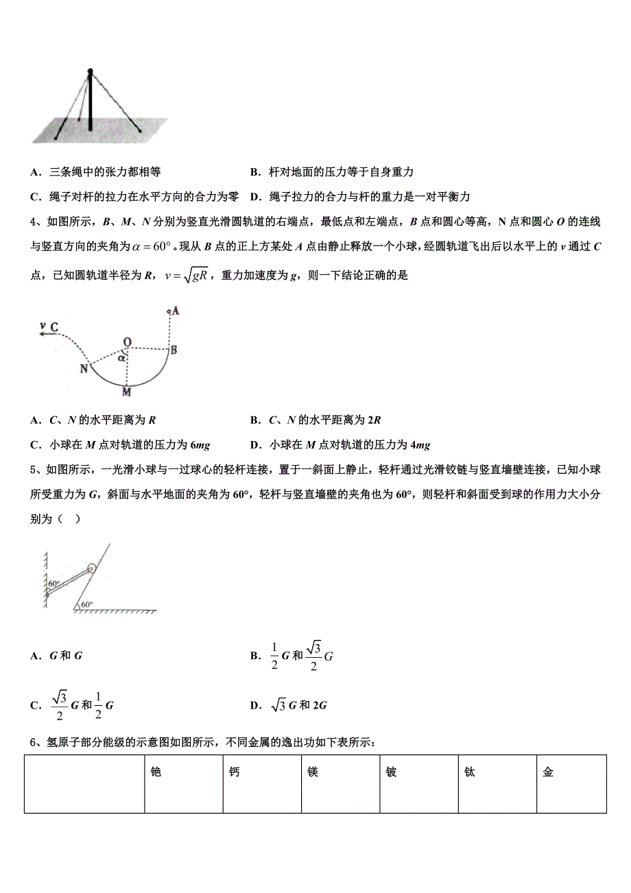 2022-2023学年上海大学附中高三第九次调研考试物理试题试卷_第2页