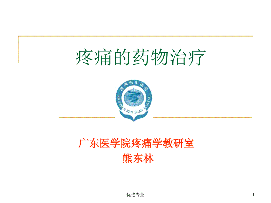 疼痛的药物治疗(麻醉性镇痛药)【专业研究】_第1页