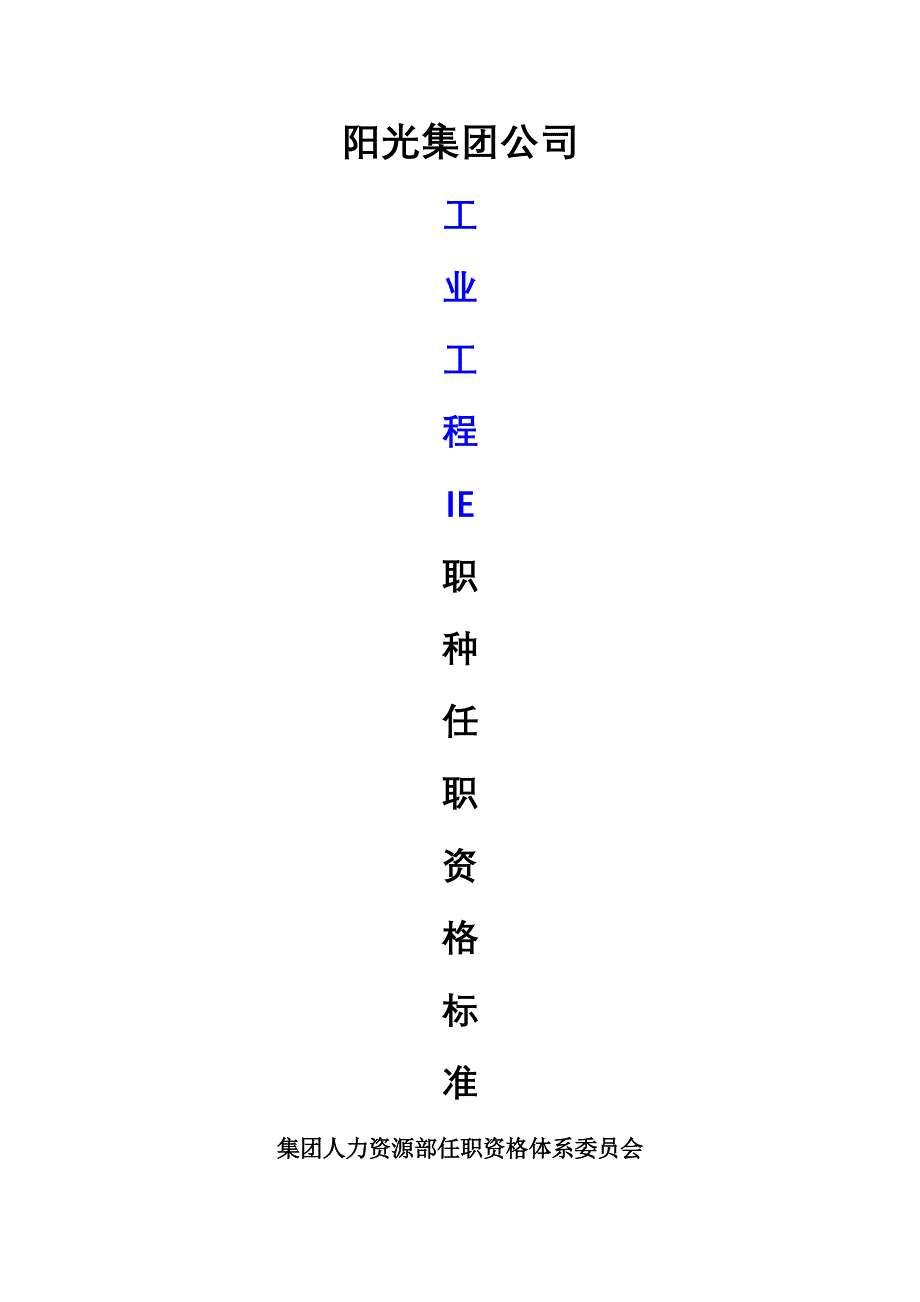 工业工程ie职种任职资格体系标准_第1页