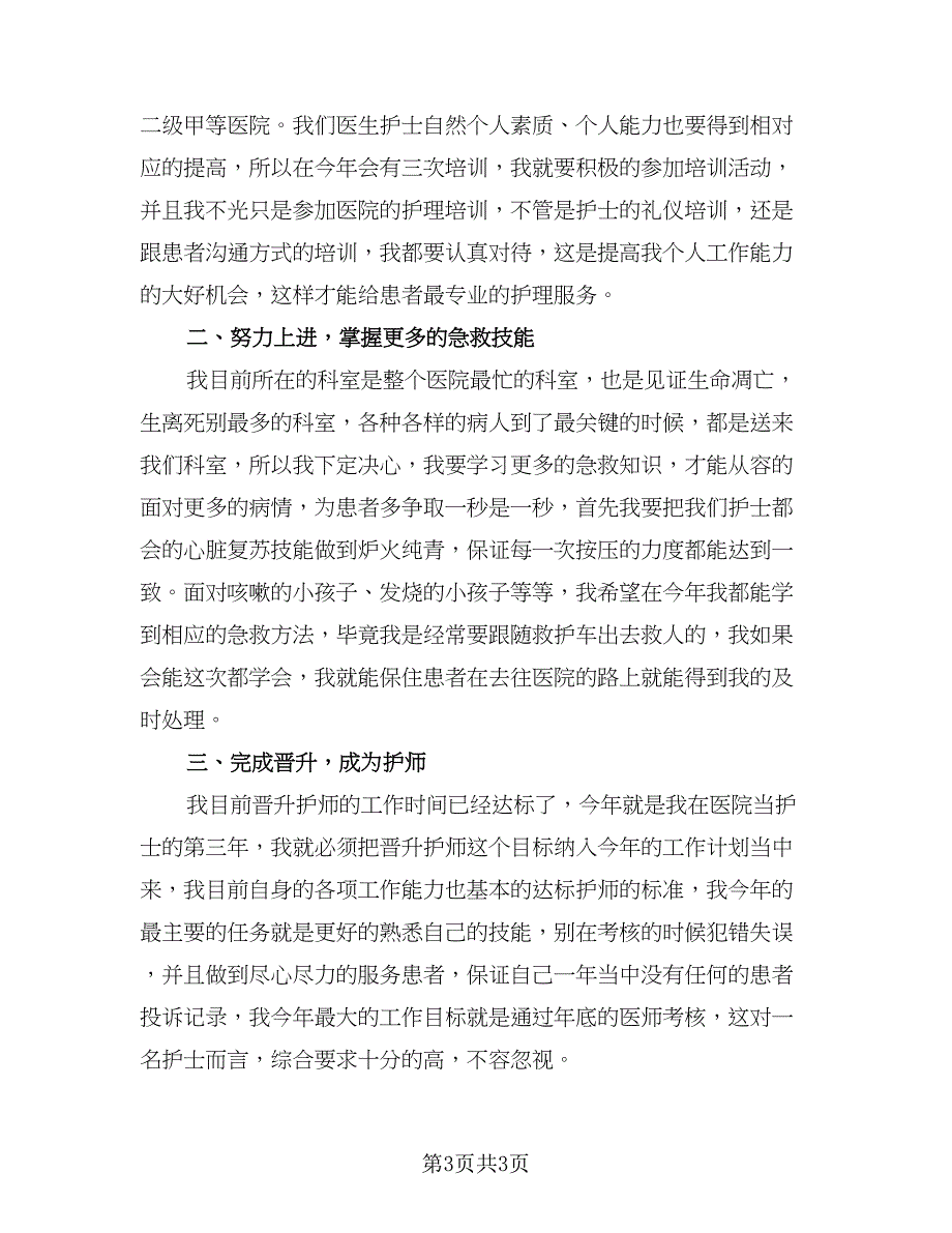 儿科护士个人工作计划标准模板（二篇）.doc_第3页