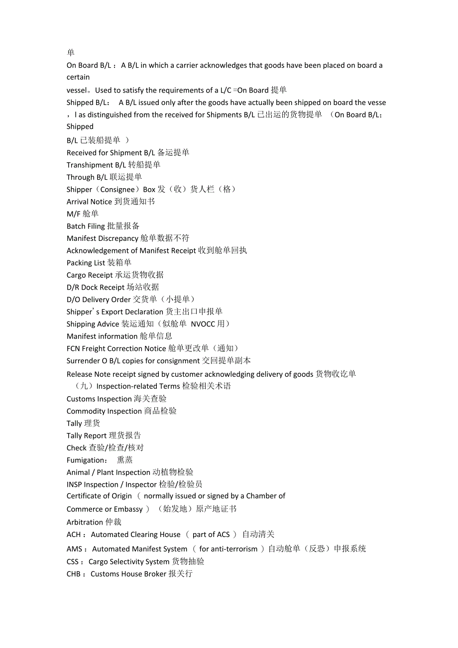 fba头程海运常用英文汇总_第4页