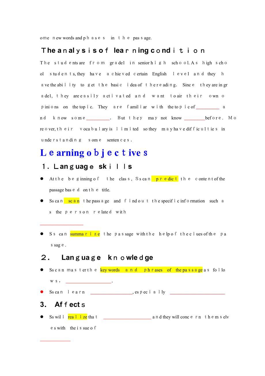 全英文英语教案模板_第2页