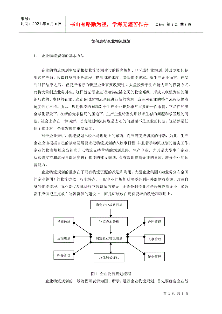 如何进行企业物流规划_第1页