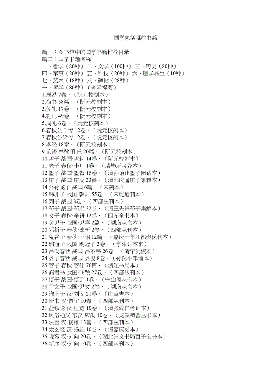 2023年国学包括哪些书籍.docx_第1页