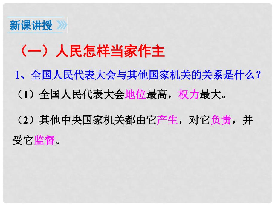 九年级政治全册 第三单元 融入社会 肩负使命 第六课 参与政治生活 第1框 人民当家作主的法治国家课件 新人教版_第4页