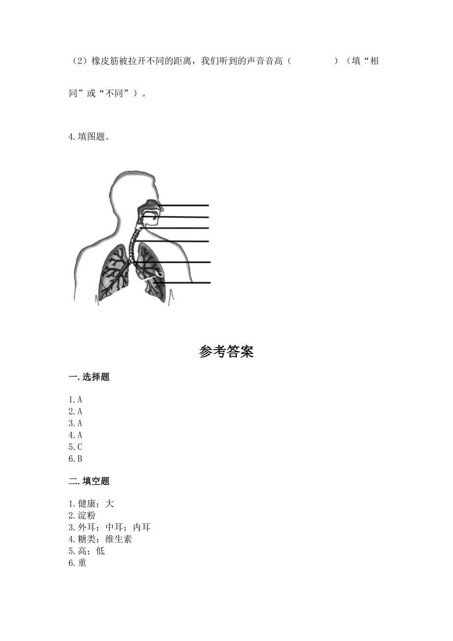 教科版小学四年级上册科学期末测试卷含答案【培优】.docx_第5页