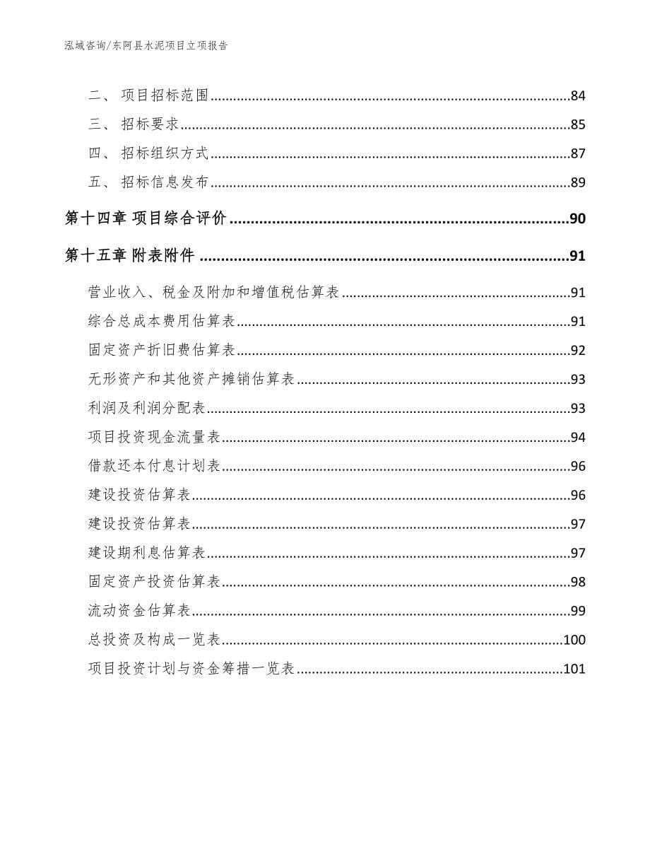 东阿县水泥项目立项报告（范文参考）_第5页
