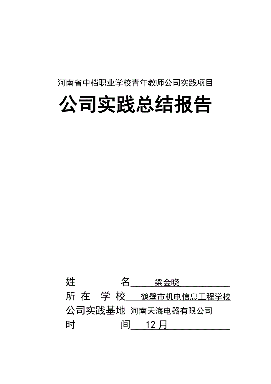 青年教师企业实践工作总结_第1页