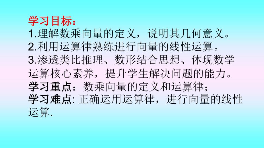 高中数学_2.1.4数乘向量教学ppt课件设计_第2页