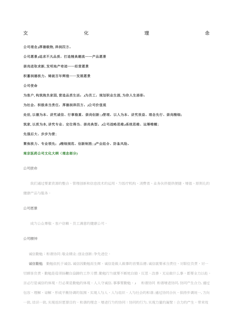 医药企业文化理念_第1页