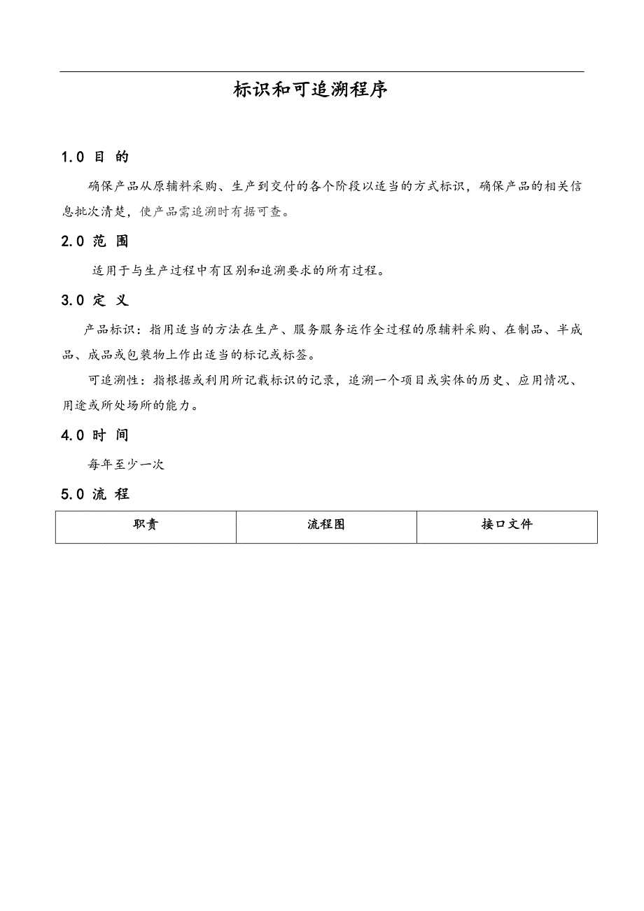 (食品)工厂标识和可追溯性程序_第1页