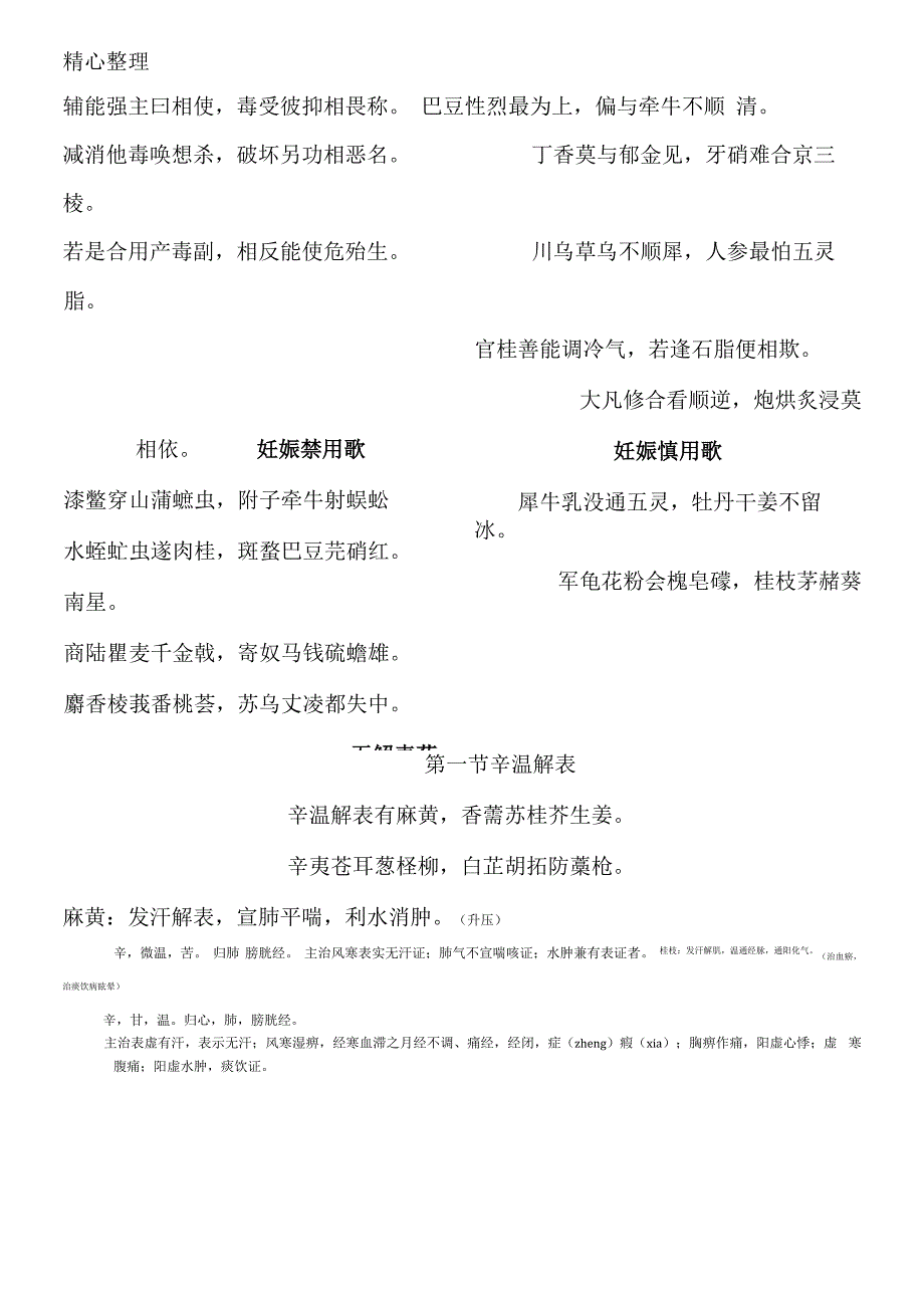 中药学各章药歌及功效_第3页