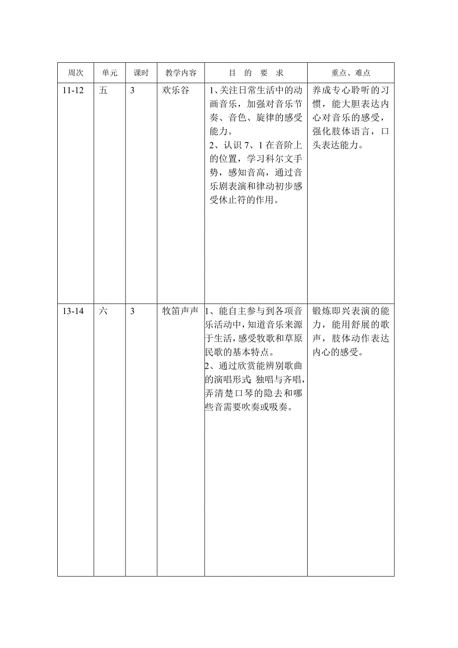 三年级上学期教学计划_第4页