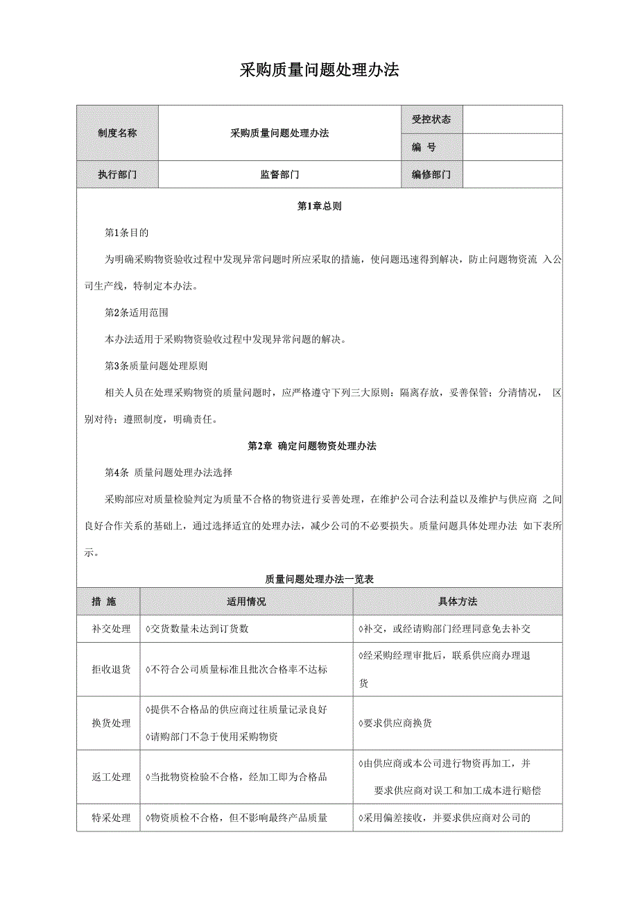 采购质量问题处理办法_第1页