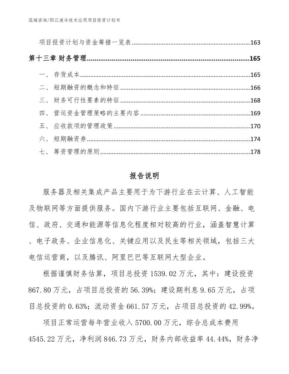 阳江液冷技术应用项目投资计划书范文_第5页