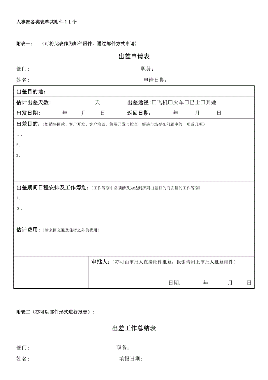 人事部各类表单_第1页