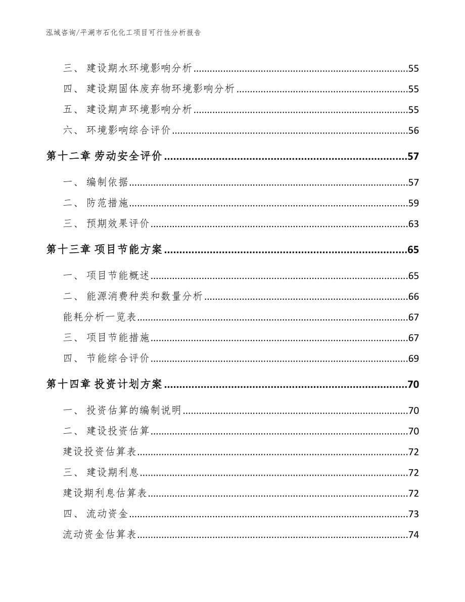 平湖市石化化工项目可行性分析报告范文_第5页