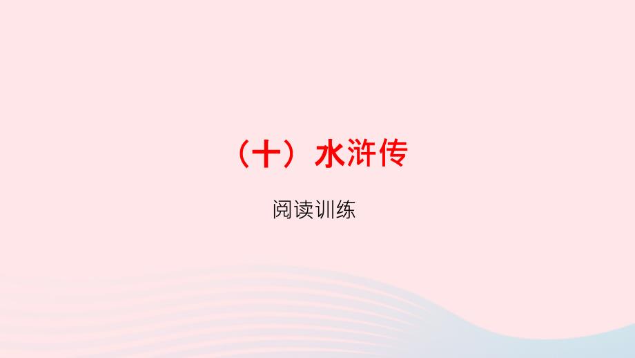 浙江省嘉兴市秀洲区高照实验学校中考语文总复习十水浒传课_第1页