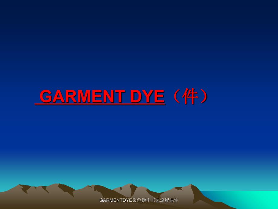 GARMENTDYE染色操作工艺流程课件_第1页