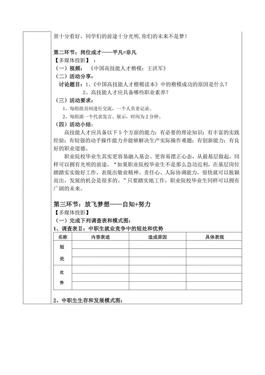 技工院校教师专题教育教学方案编写格式职业培训教材网_第5页