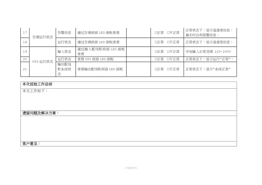 信息化机房设备及系统巡检记录表.doc_第3页