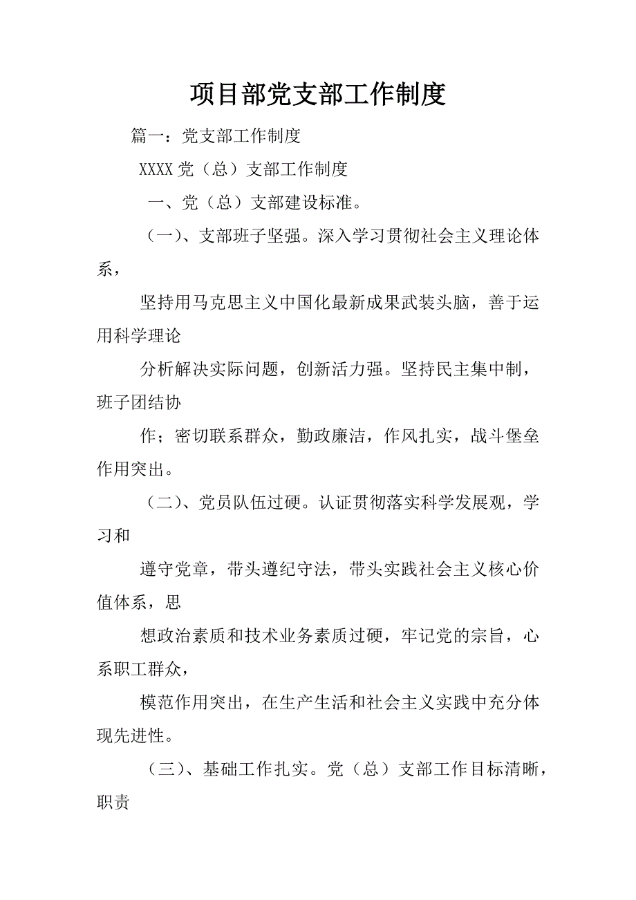 项目部党支部工作制度_第1页