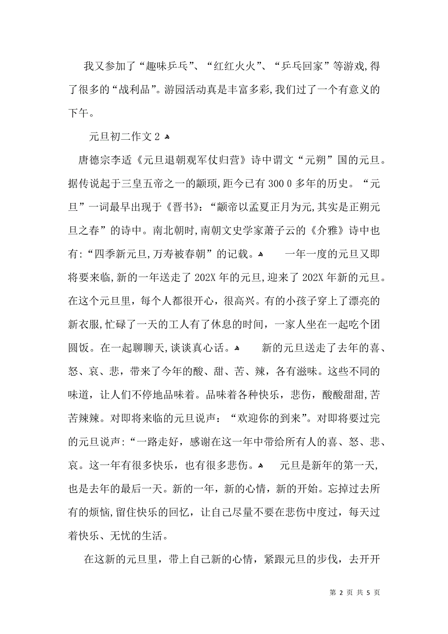 元旦初二作文_第2页