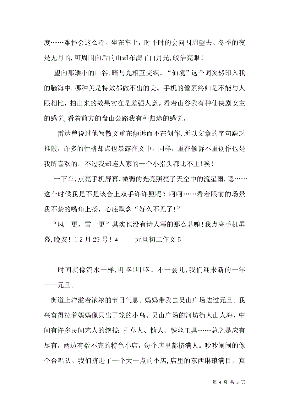 元旦初二作文_第4页