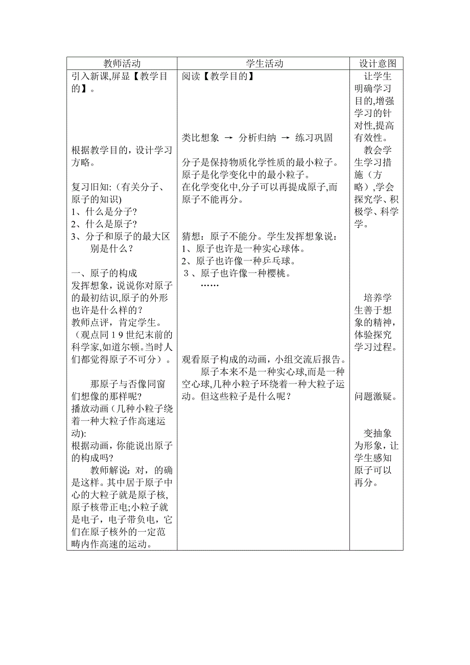 课题1原子的构成教学案例_第2页