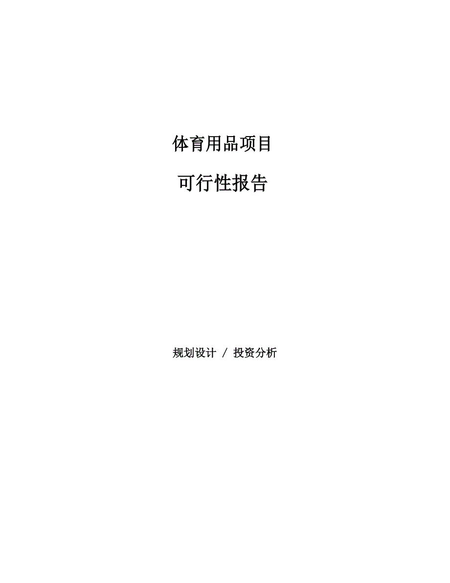 2020体育用品项目可行性报告_第1页