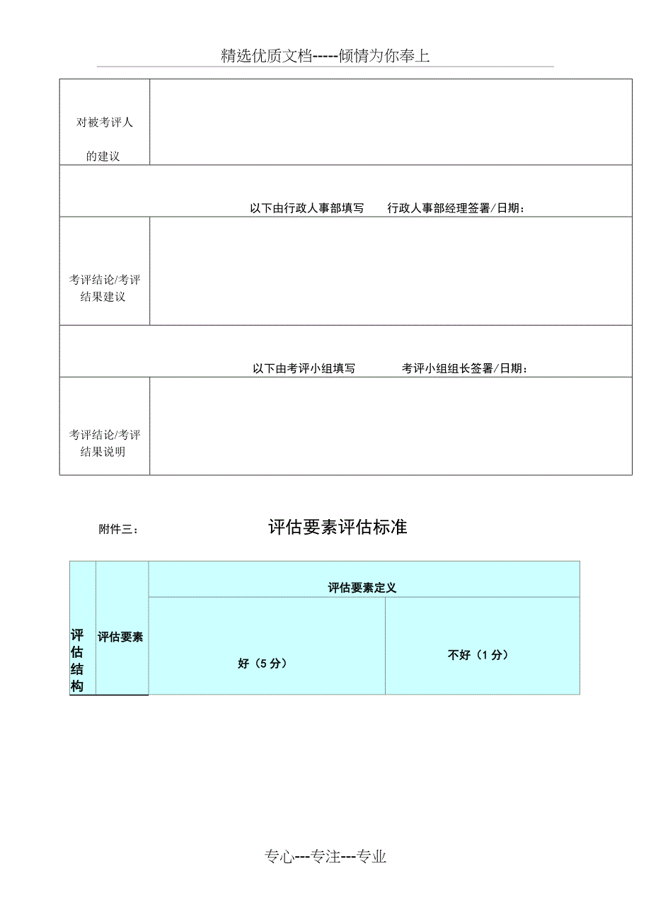 员工考核评估实用表格_第4页