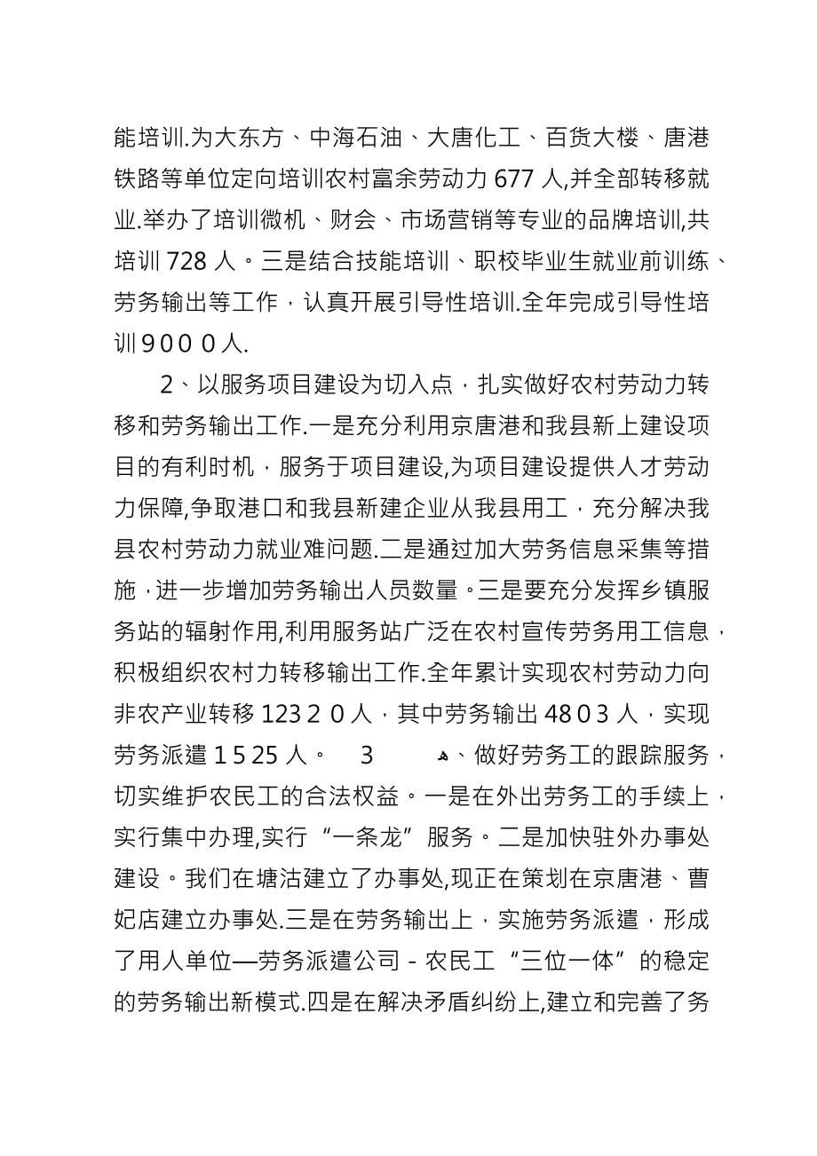 劳动局就业再就业汇报.docx_第5页