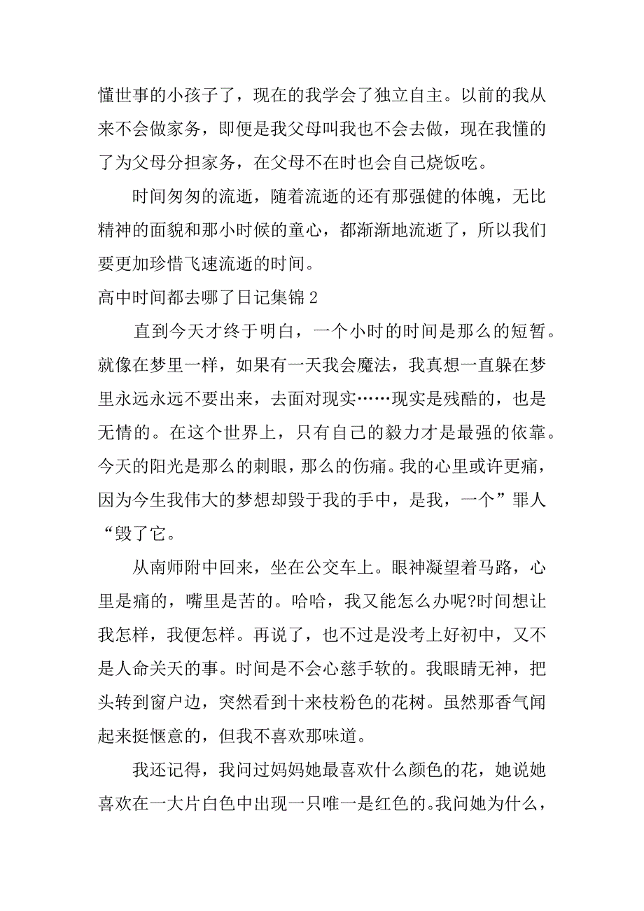 高中时间都去哪了日记集锦4篇日记高中开学_第2页