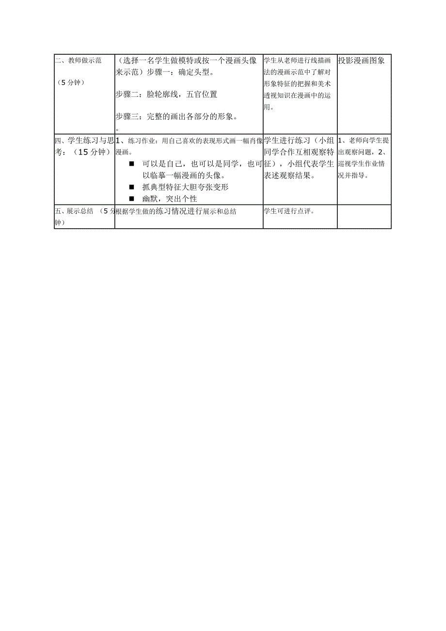 岭南版13册第四单元《我的漫画形象》教学方案_第2页