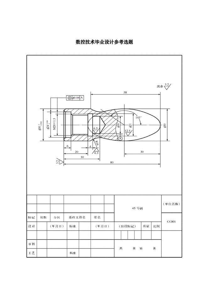 数控技术毕业设计参考选题gftb