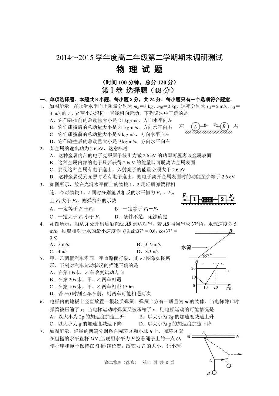 印刷－如皋市2015年高二期末考试.doc_第1页