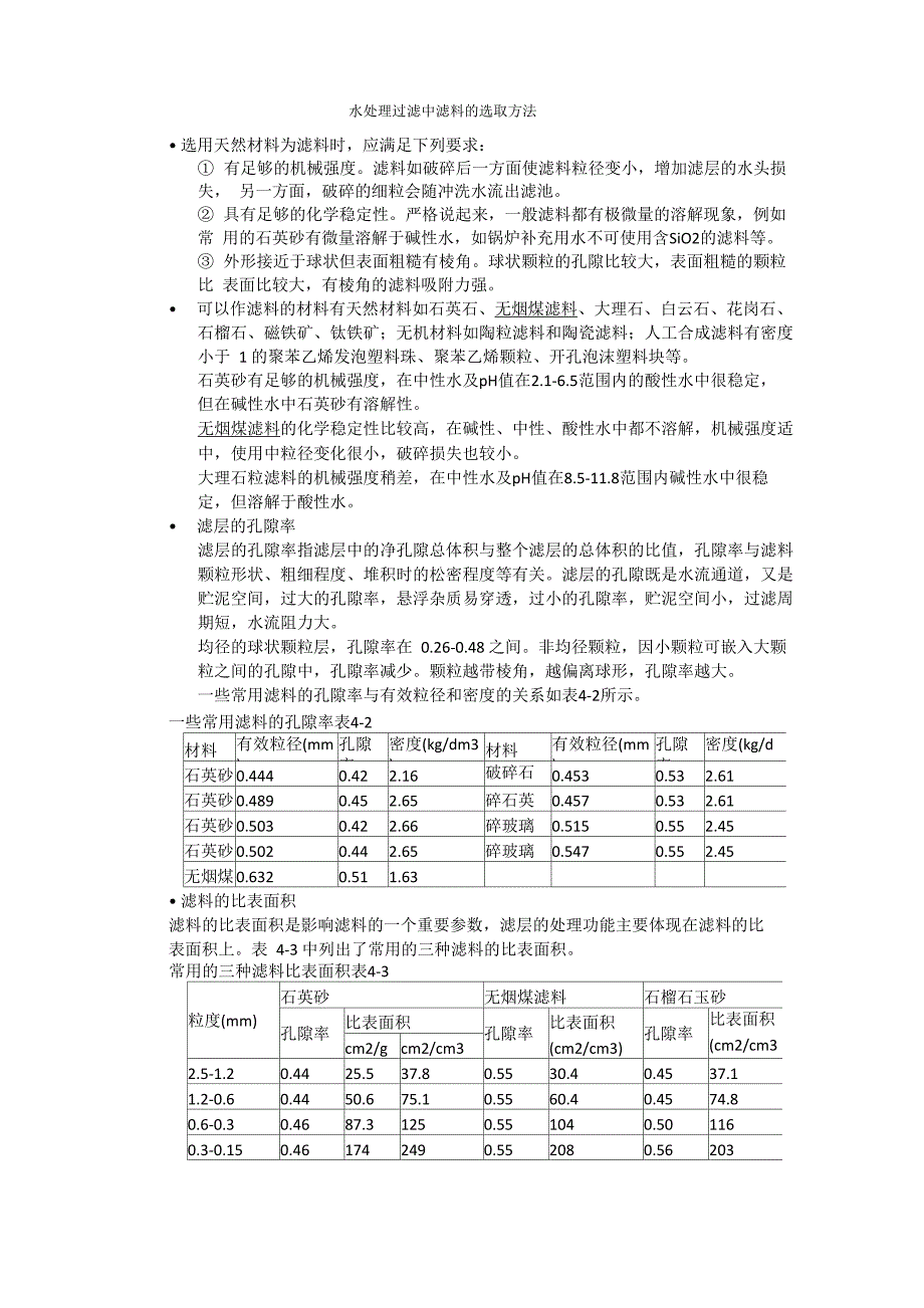 水处理过滤中滤料的选取方法_第1页