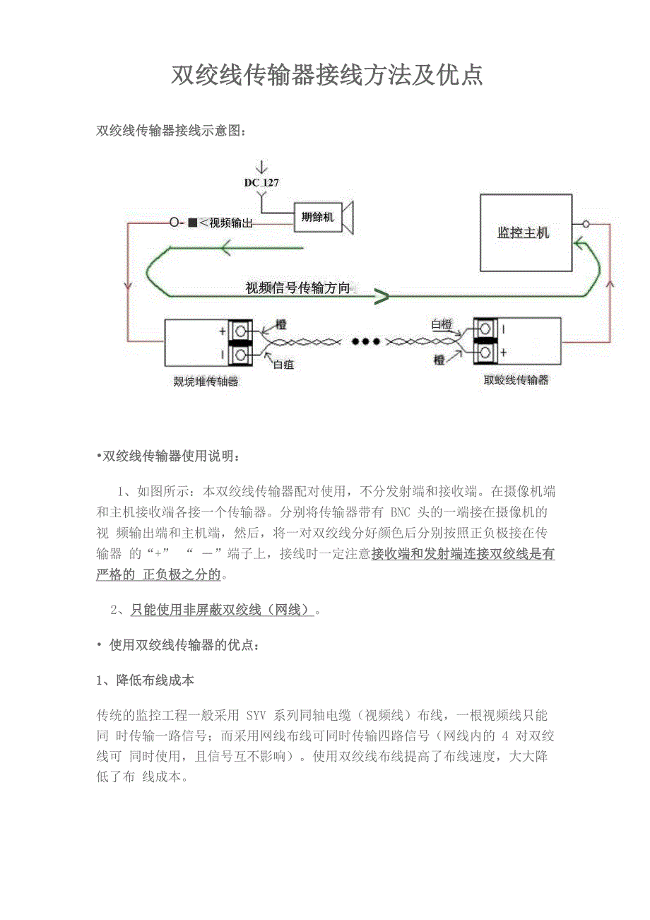 双绞线传输器接线方法及优点_第1页