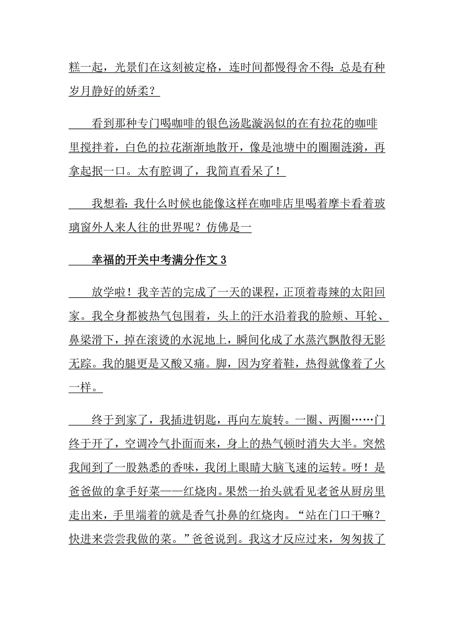 幸福的开关中考满分作文_第3页