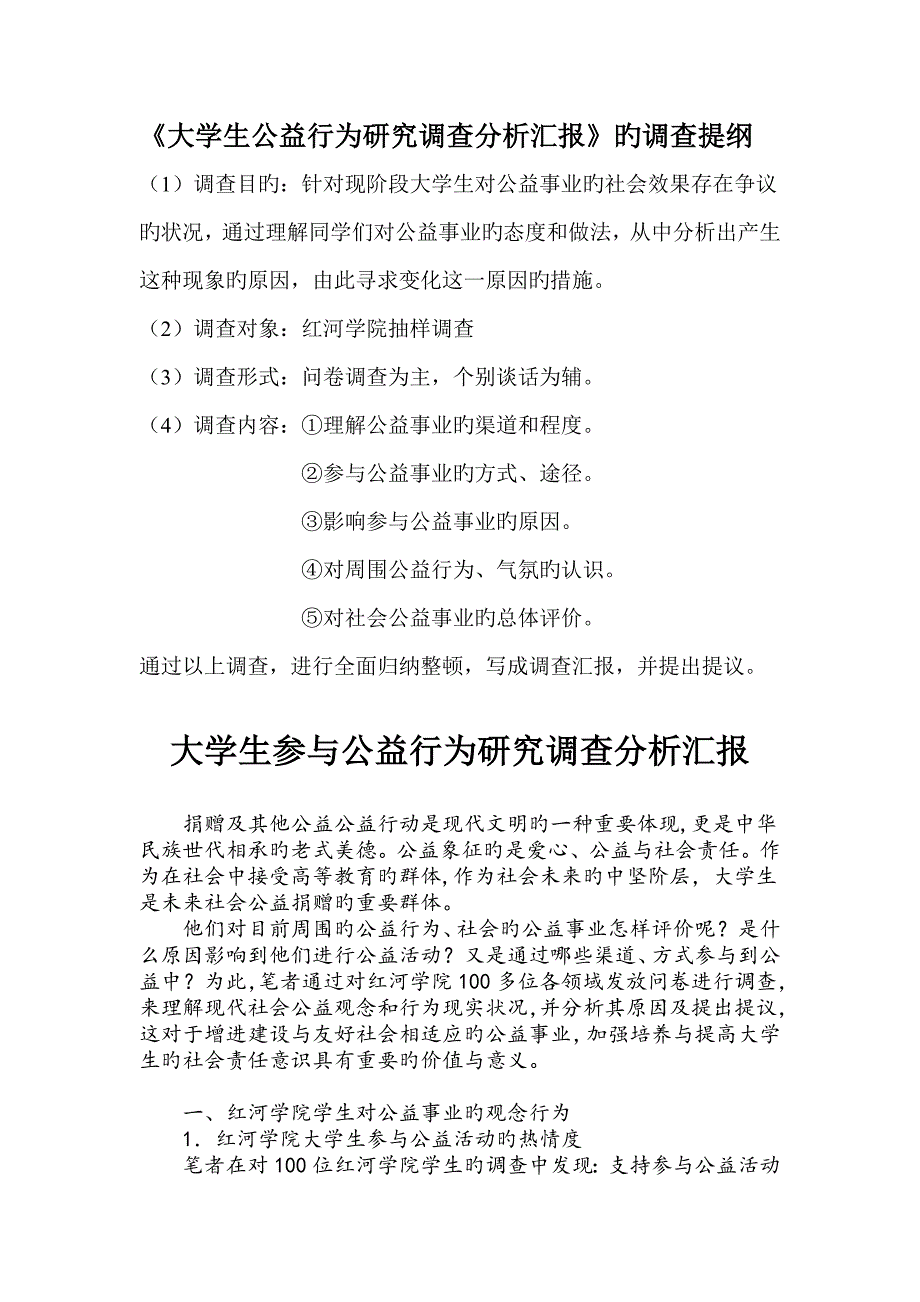 大学生社会公益活动调查报告_第1页