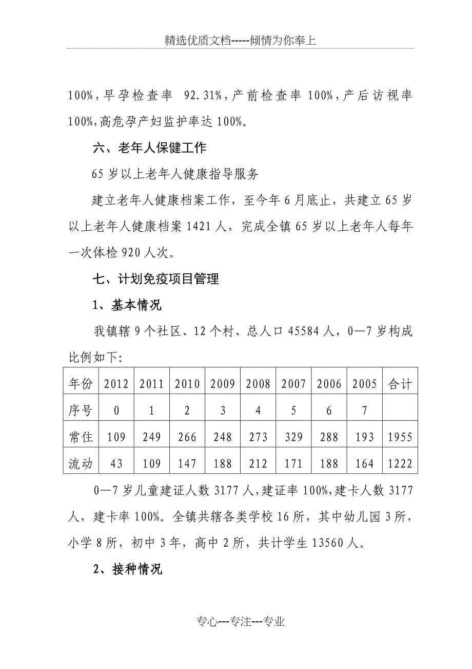 2012上半年公共卫生工作总结_第5页