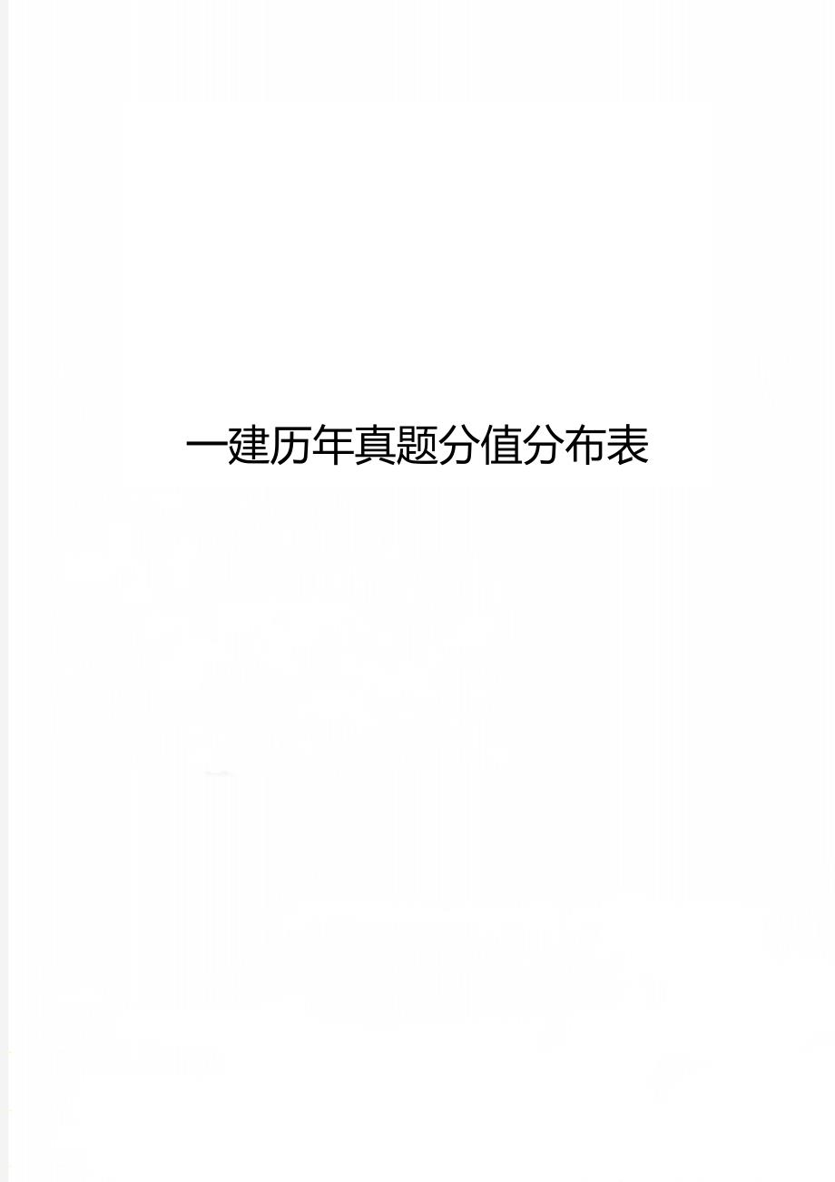 一建历年真题分值分布表_第1页