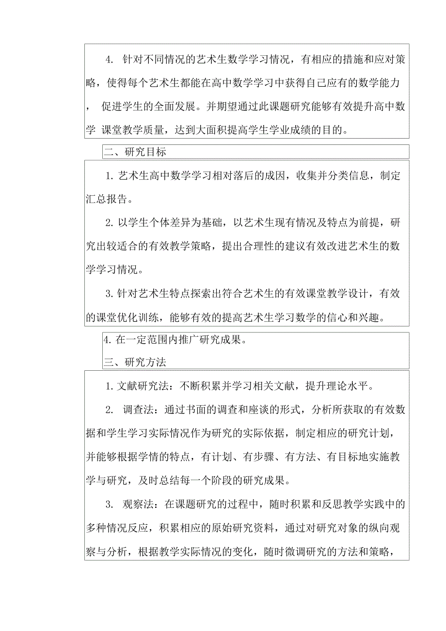 高三艺术生数学复习策略的实践研究课题申请评审书0001_第4页